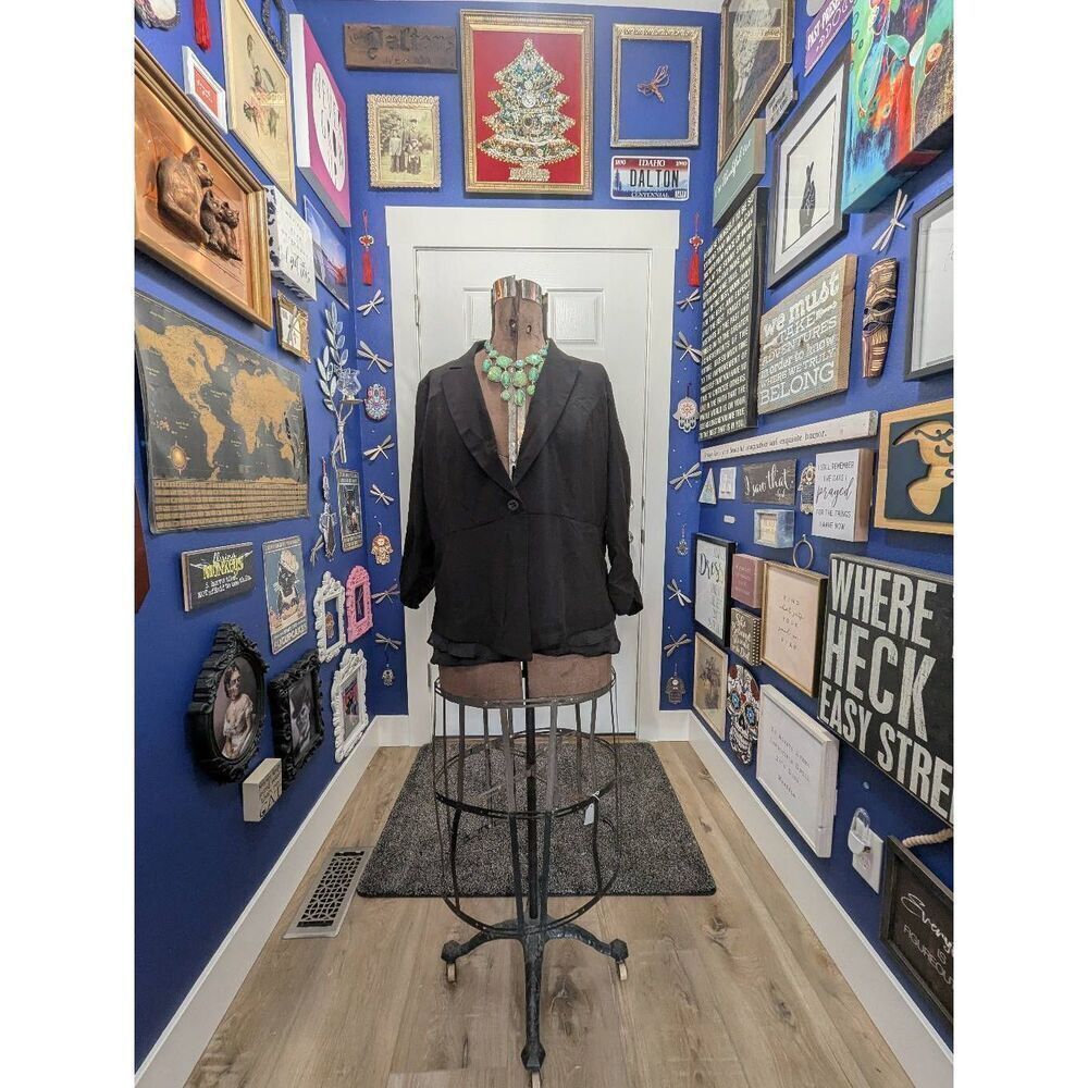 💎2/25 Sz 2XL Vanity 3/4 Sleeve Blazer w/ Ruffle Hem